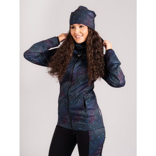 Unuo, Dámská softshellová bunda s fleecem pružná Alba, Temná mandala