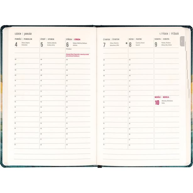 NOTIQUE 18měsíční diář Petito – Spící liška 2026/2027, 11 x 16 cm