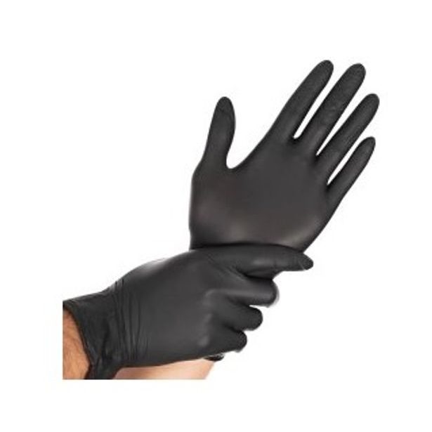 rukavice 100ks NITRIL černé -M-bez pudru, jednoráz.