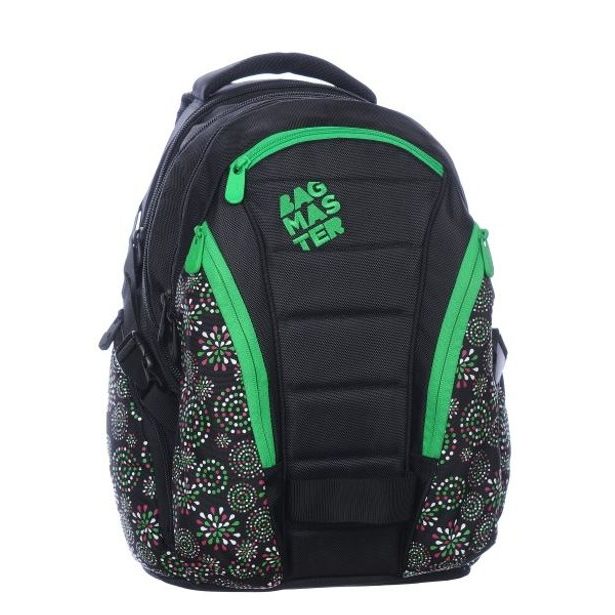 Studentský batoh BAG 0215 D BLACK/GREEN