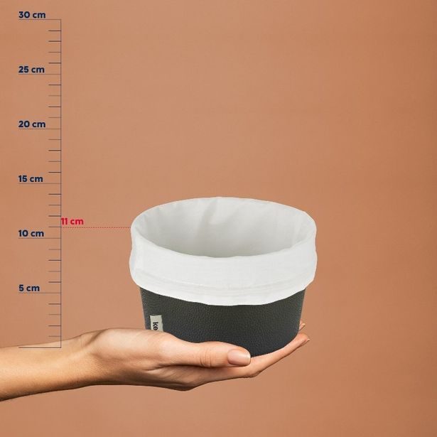 KELA Košík na chleba Grana PU kůže černá 11,0cm 19,0cm KL-12547