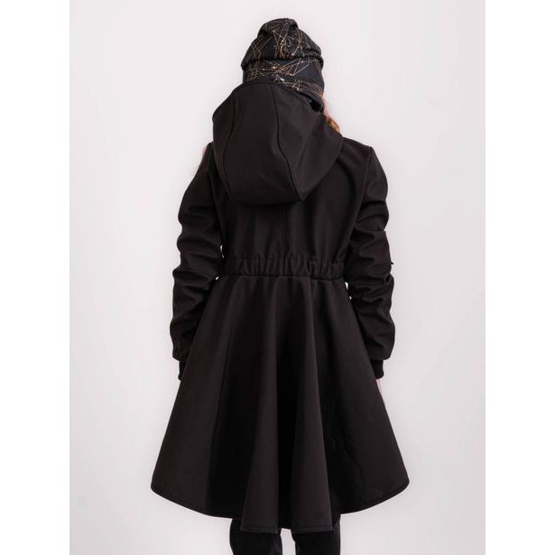 Unuo, Dívčí softshellový kabát s fleecem Romantico, Černá