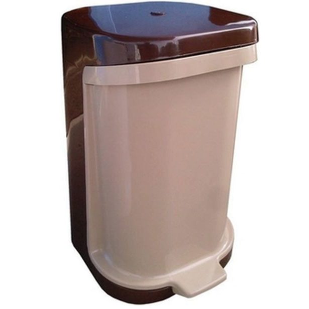 koš odp.25l nášlapný hnědo/béž. 26x26x43cm