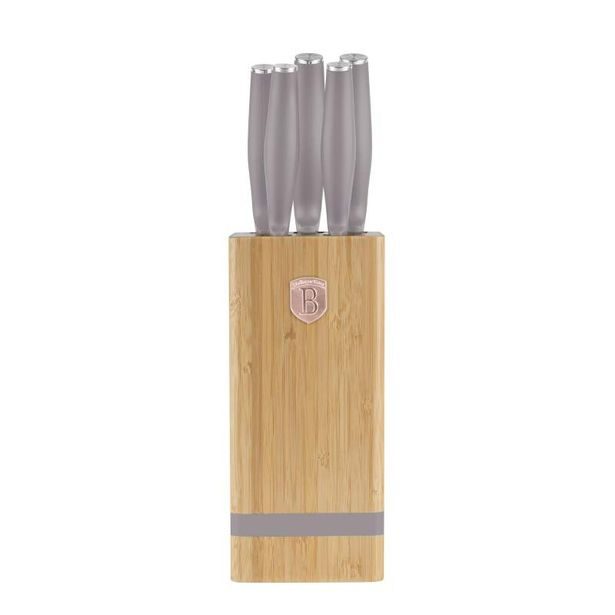 BERLINGERHAUS Sada nožů se stojanem BAMBOO 6 ks Taupe Collection BH-2974
