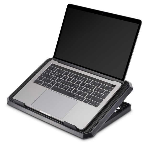 Hama chladicí stojan pro notebook Black Metal, 2 ventilátory, naklápěcí, modré podsvícení, tichý