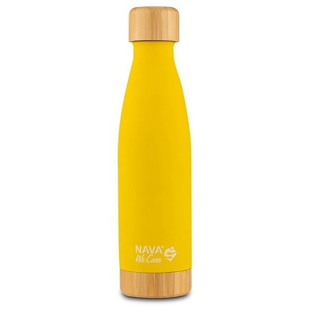 termoláhev 0,5l ŽLUTÁ, "WE CARE", NR/bambus