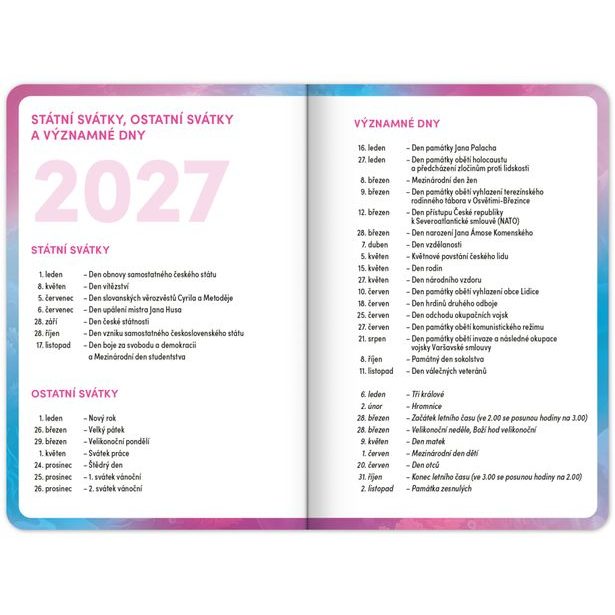 NOTIQUE Školní diář Axolotl (září 2026 – prosinec 2027), 9,8 x 14,5 cm