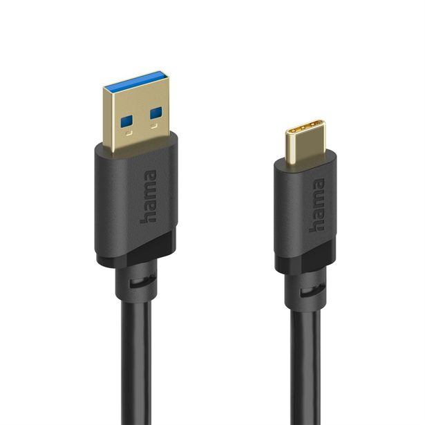 Hama USB A-C kabel 0,75 m, USB 3.2 Gen1 5 Gb/s, černý