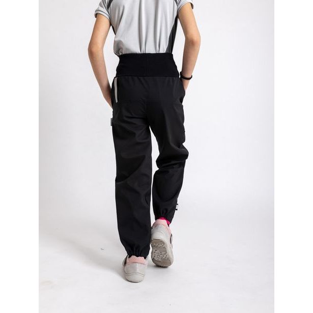 Unuo, Dětské softshellové kalhoty bez zateplení, Černá