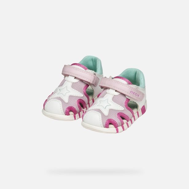 Růžové dívčí tenisky pro první krůčky Geox Sandal Iupidoo Gir