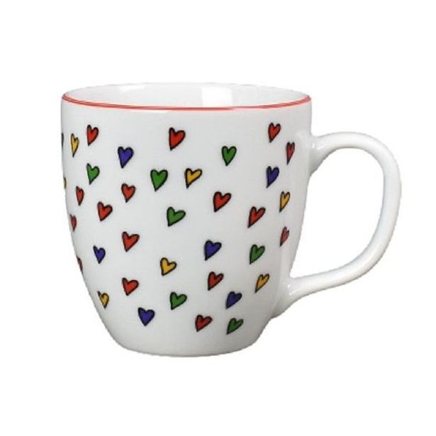 hrnek 0,20l HARRY medium, SRDÍČKA, bílý čes.porcelán