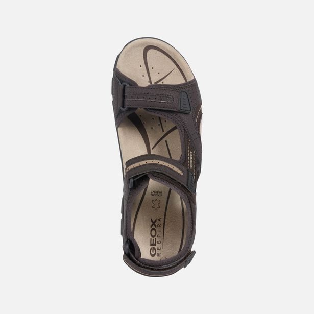 Tmavě hnědé pánské sandály Geox Uomo Sandal Strada