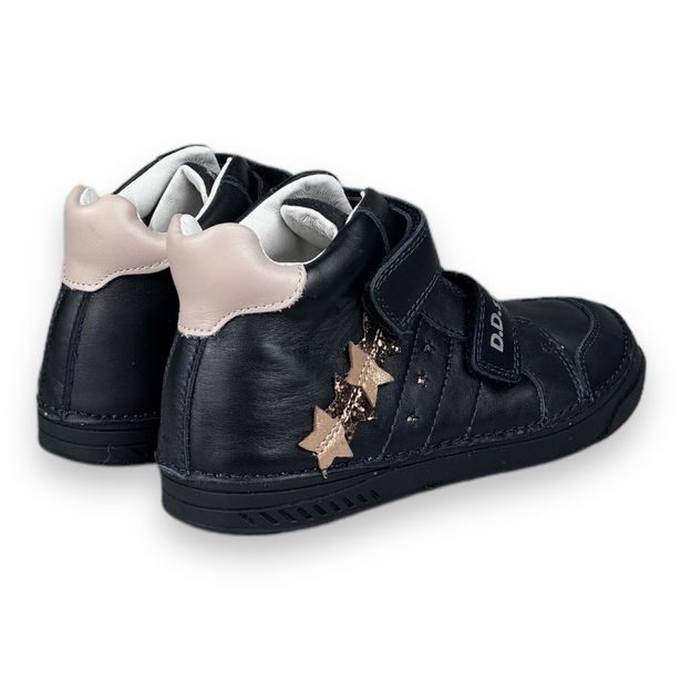 Dětské kožené boty DDstep - Modré s hvězdami