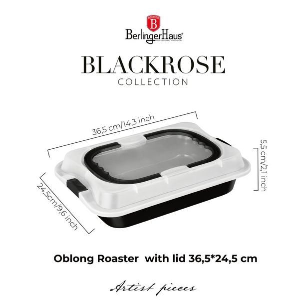 BERLINGERHAUS Pečící plech s titanovým povrchem 36,5 x 24,5 cm Matte Black Collection BH-8641