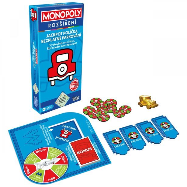 HASBRO - MONOPOLY ROZŠÍŘENÍ JACKPOT, bezplatné parkování CZ verze