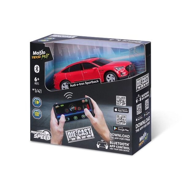 Maisto Maisto RC - DIE-CAST METAL se světly, Audi e-tron Sportback, 1:41, 2,4GHz, USB, XTR, Bluetooth 5.0