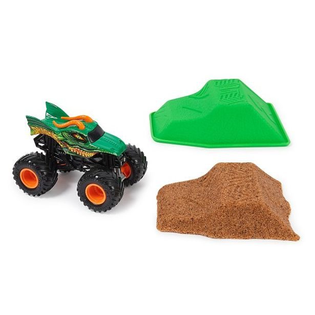 SpinMaster MONSTER JAM - sběratelský kovový model Monster Truck, Dragon set s doplňky, 1:64