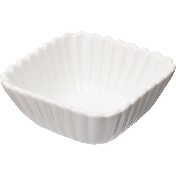 SIAKI Miska na pochutiny porcelán sada 6 ks čtverec reliéfní KO-798000250ctre