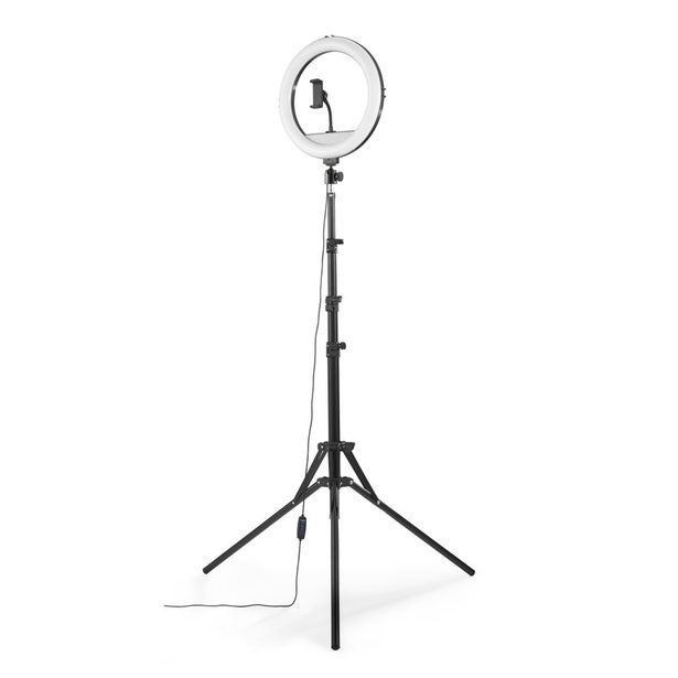 Hama SpotLight Steady 120 III, kruhové LED světlo 12" pro telefon, Bluetooth spoušť, stativ