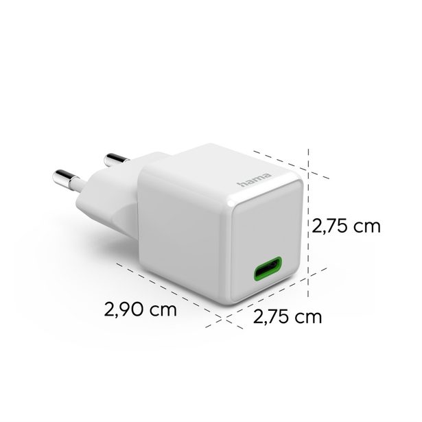 Hama rychlá USB nabíječka, USB-C PD/QC 25 W, super-mini