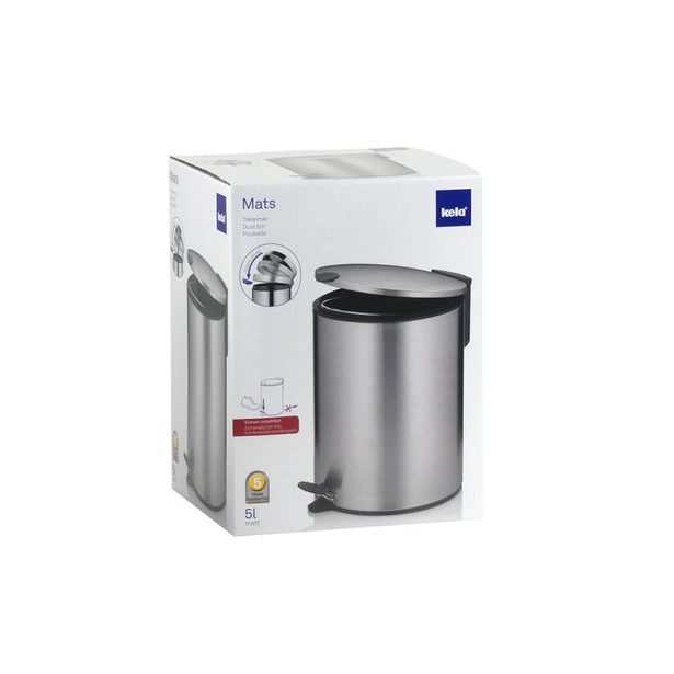 KELA Kosmetický koš 5 l MATS nerez KL-23703