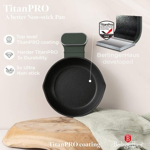 BERLINGERHAUS Pánev s titanovým povrchem 16 cm Matte Green Collection BH-8205