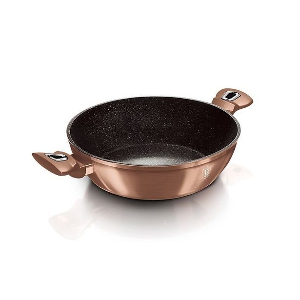 BERLINGERHAUS Pekáč kulatý s mramorovým povrchem a poklicí 28 cm Rosegold Metallic Line BH-1519