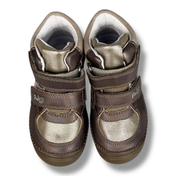 Dětské kožené boty, Ponte20 - Hnědá
