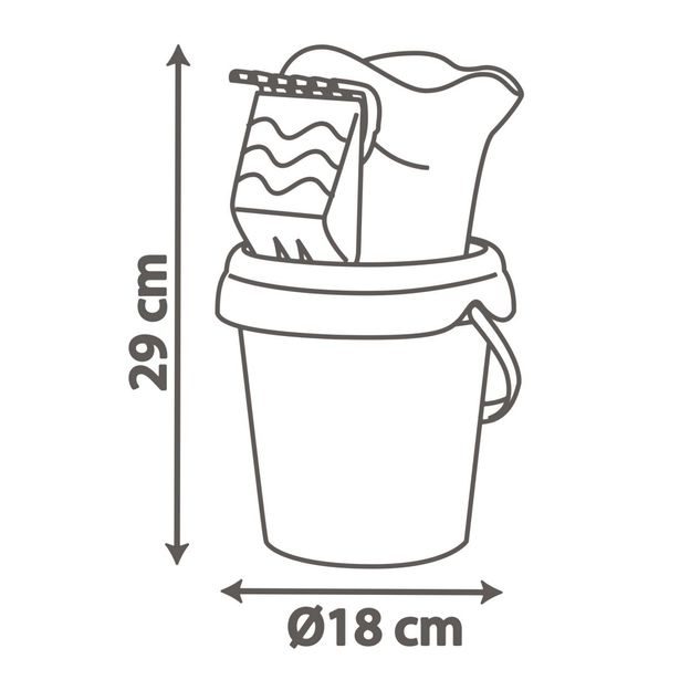 Kyblíček Stitch s konvičkou a přísl., střední