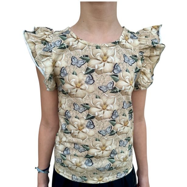 Dívčí blůzka s kanýrkem Lily Grey béžová motýlci