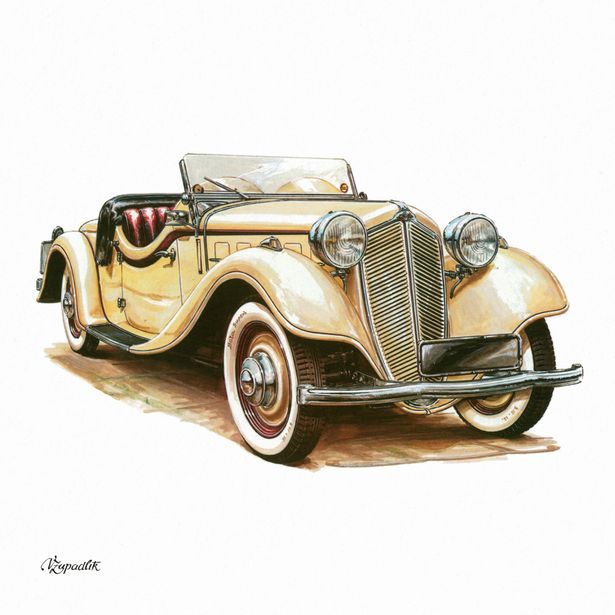 NOTIQUE Poznámkový kalendář Classic Cars – Václav Zapadlík, 2026, 30 x 30 cm