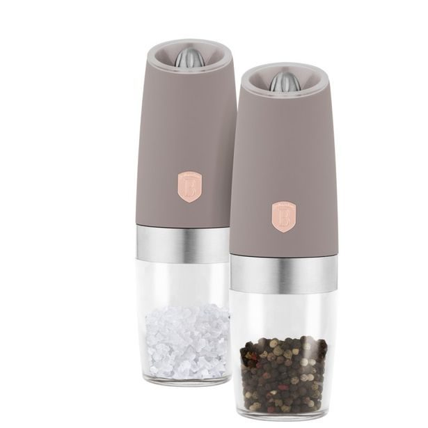 BERLINGERHAUS Mlýnek na pepř a sůl s gravitačním mechanismem sada 2 ks Taupe Collection BH-9548