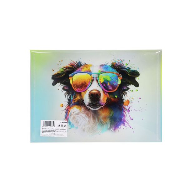 Psaníčko s drukem A5 s tiskem crazy animals pes