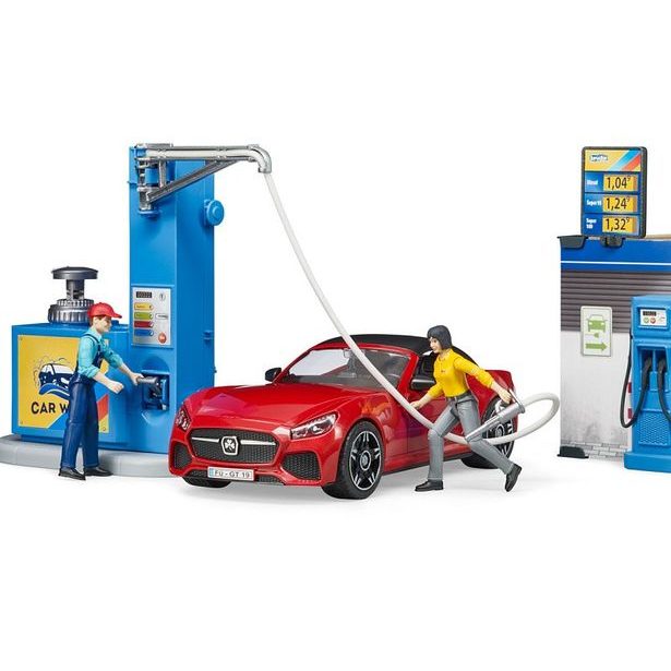 BRUDER Bworld - čerpací stanice a myčka aut