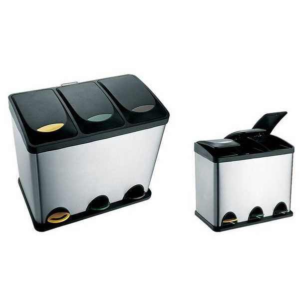 TORO Koš na odpadky nerez, na tříděný odpad, objem 24 l, 40 x 26,5 cm_hamashop