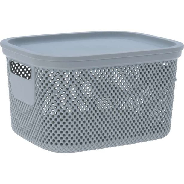 EXCELLENT HOUSEWARE Úložný plastový koš s víkem 6 litrů béžová KO-027000190bezo