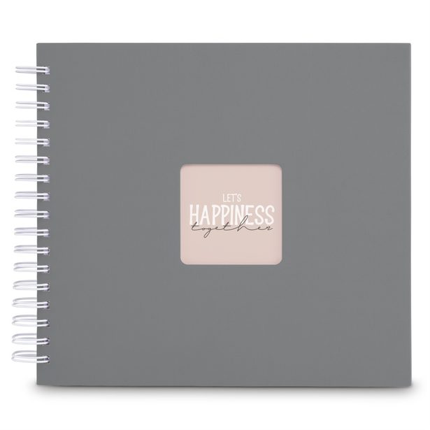 Hama album klasické spirálové FINE ART 28x24 cm, 50 stran, kamenná šedá, bílé listy