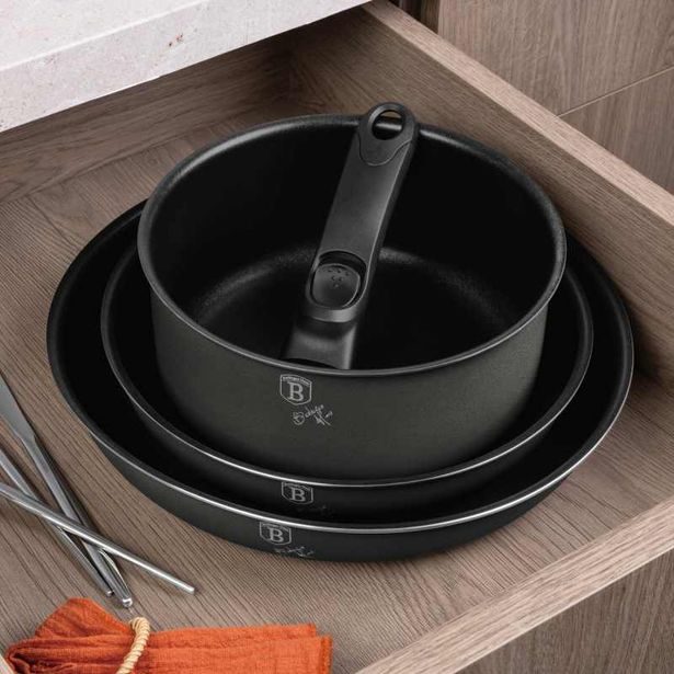 BERLINGERHAUS Sada nádobí s titanovým povrchem 9 ks Antracit Collection BH-8256