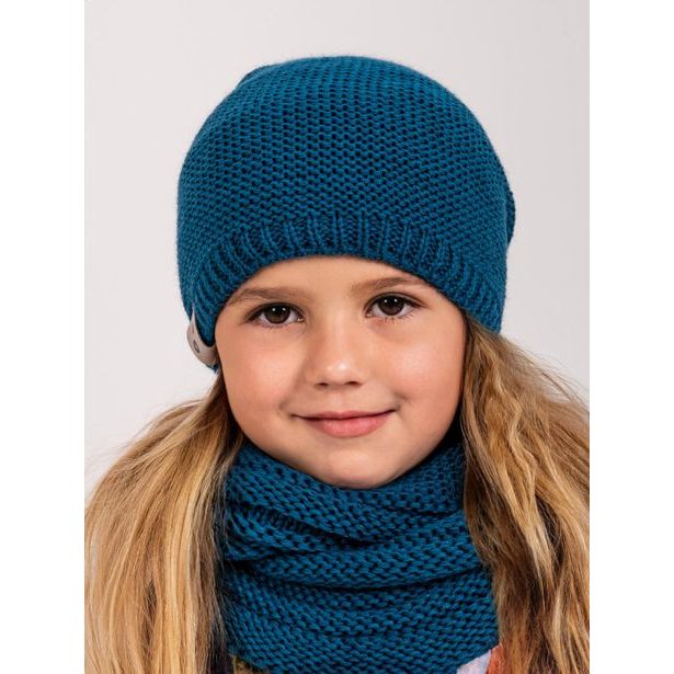 Unuo, Dětská čepice pletená Warm, Kobaltová