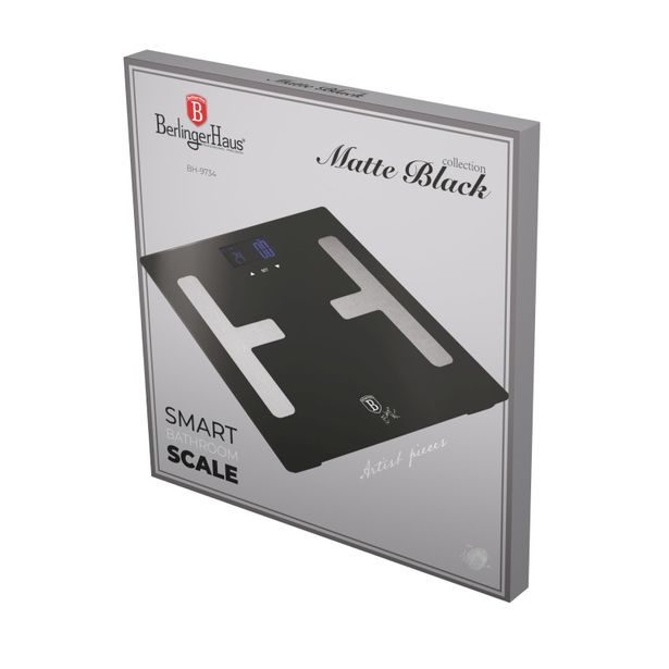 BERLINGERHAUS Osobní váha s měřením tuku, svalů a vody 180 kg Matte Black Collection BH-9734