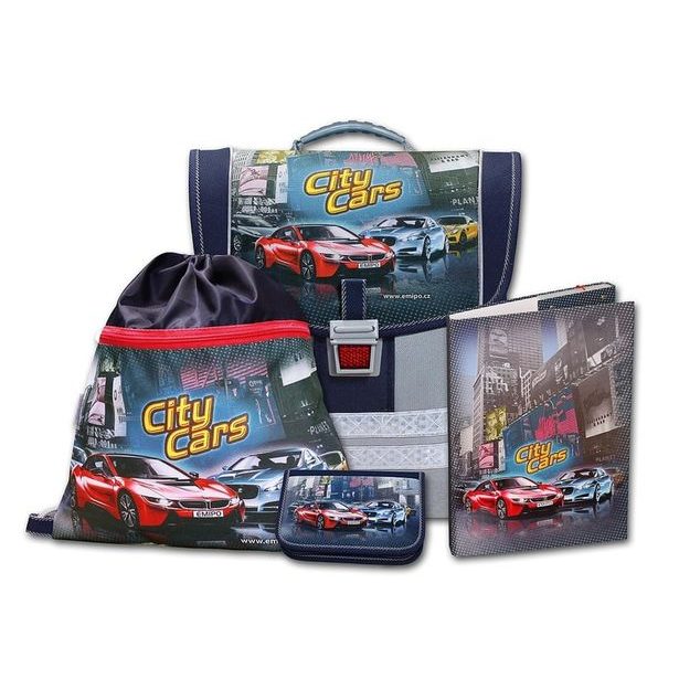 EMIPO Školský aktovkový set City Cars 4-dílný