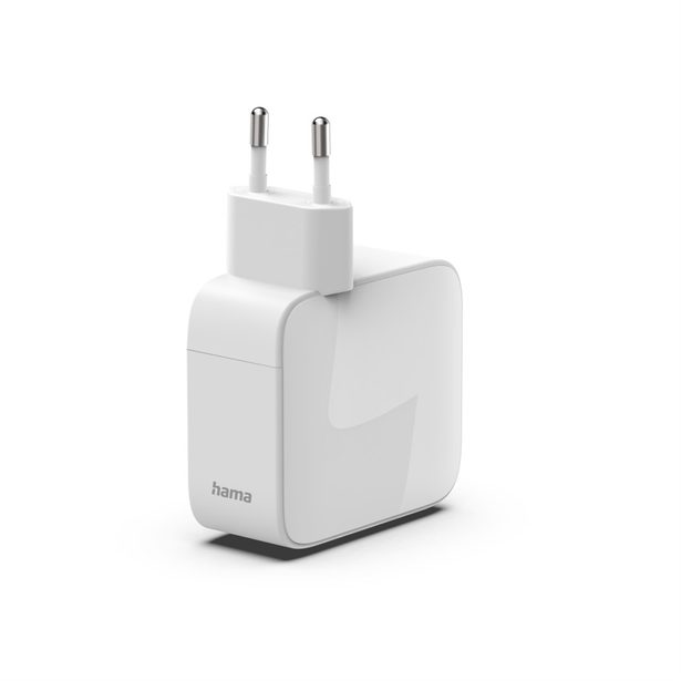 Hama rychlá USB nabíječka GaN 2x USB-C, PD 65 W, navíjecí kabel