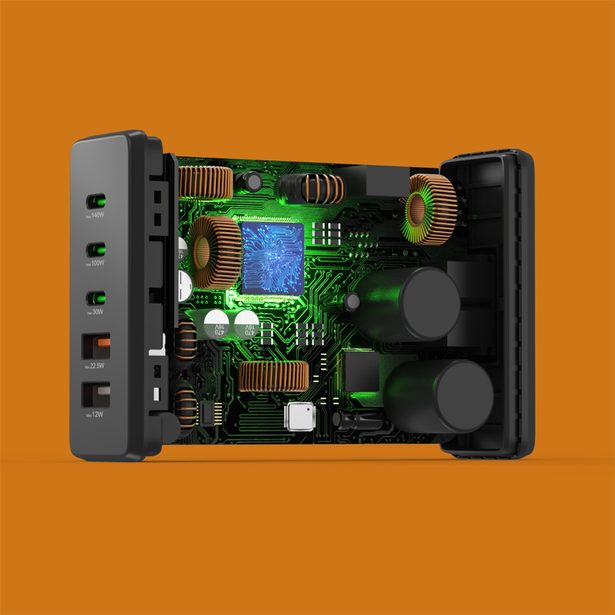 Hama USB nabíjecí stanice GaN, 3x USB-C PD, 2x USB-A (1x QC), 140 W