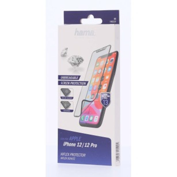 Hama Hiflex, ochrana displeje pro Apple iPhone 12/12 Pro, nerozbitná, bezpečnostní třída 13
