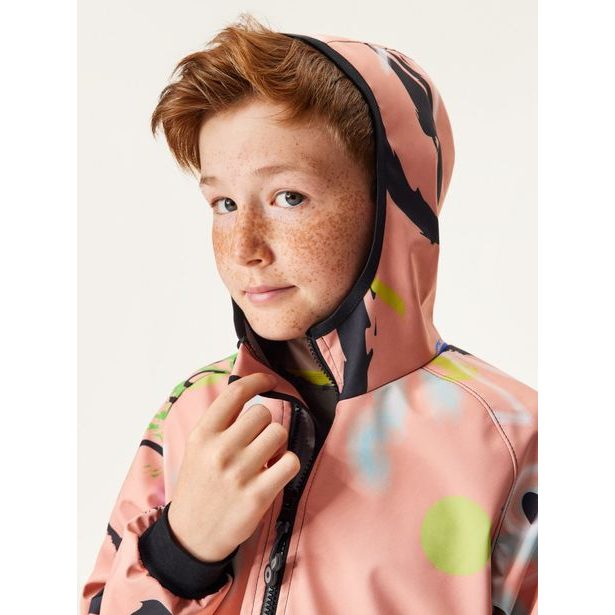 Unuo, Dětská softshellová bunda s fleecem Basic, Meruňková, Fantazie