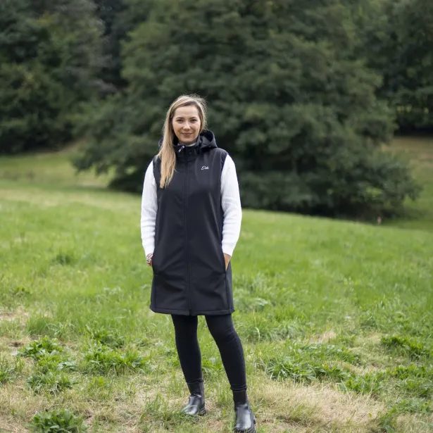 ESITO Dámská dlouhá softshellová vesta Grey - šedá