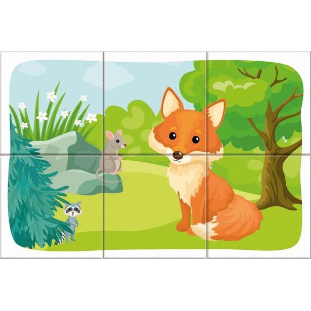 LESNÍ ZVÍŘÁTKA 6 Dřevěné kostky