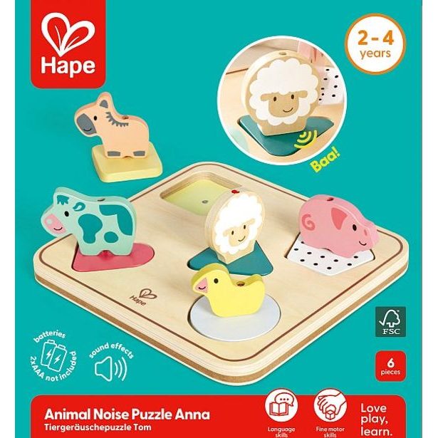 Hape Puzzle se zvuky na desce - Zvířátka