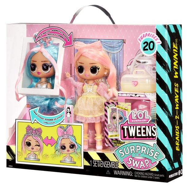 L.O.L. Surprise! Swap Tweens panenka a mini Tweens česací hlava - Winnie
