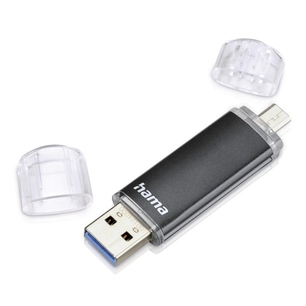 Hama USB flash disk Laeta Twin, USB 3.0, 256 GB, 40 MB/s, černý